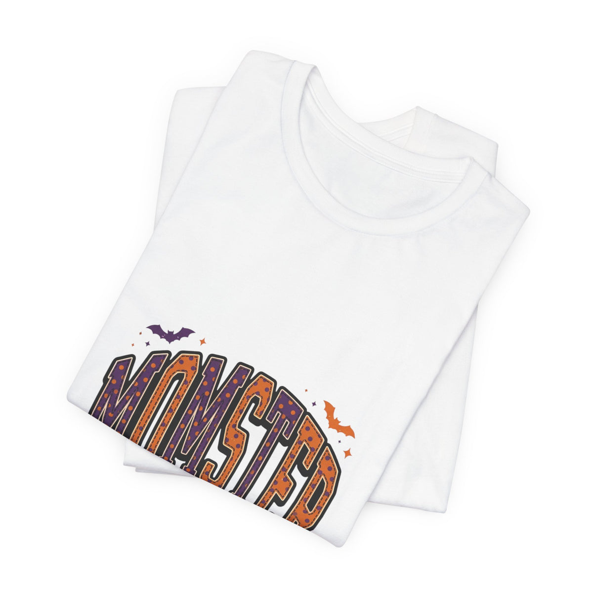 Momster Spooky Season Tee | Halloween Mom tee, bats & distressed collegiate lettering