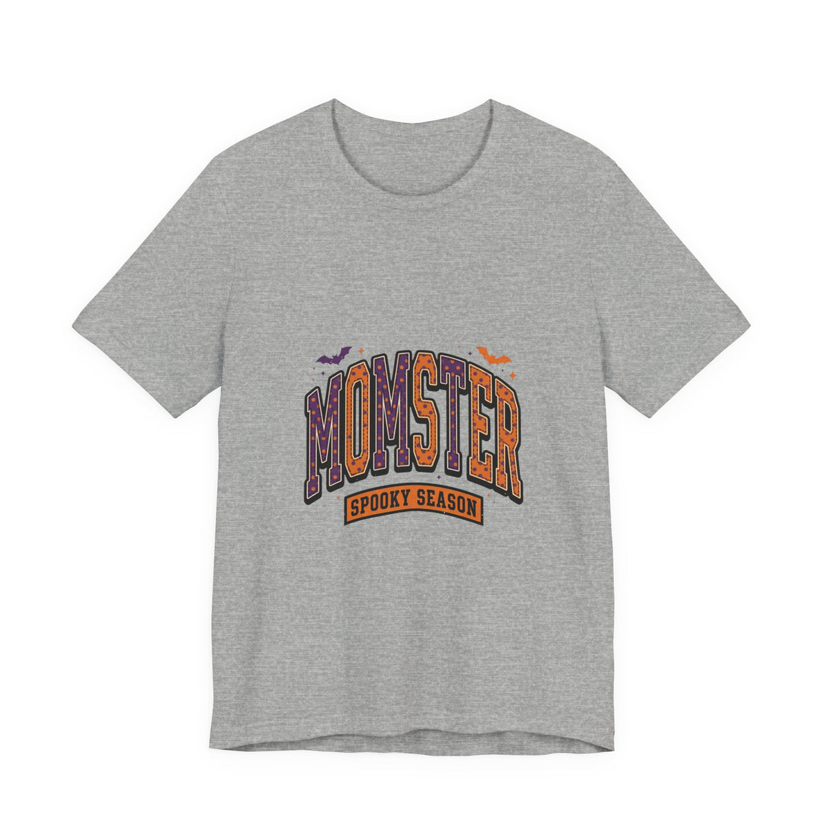 Momster Spooky Season Tee | Halloween Mom tee, bats & distressed collegiate lettering