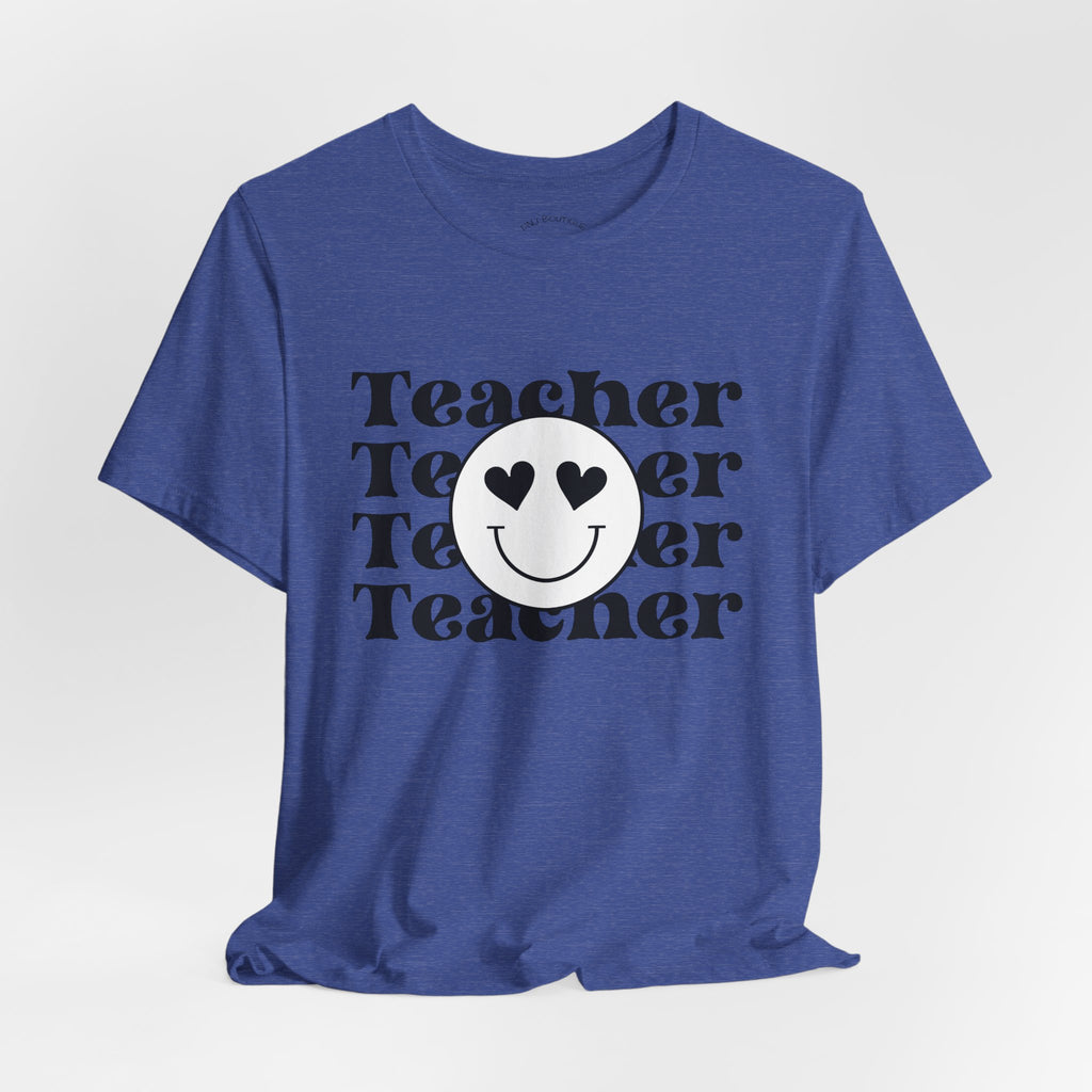 Teacher Smiley Tee – Heart Eyes Teacher Graphic T-Shirt