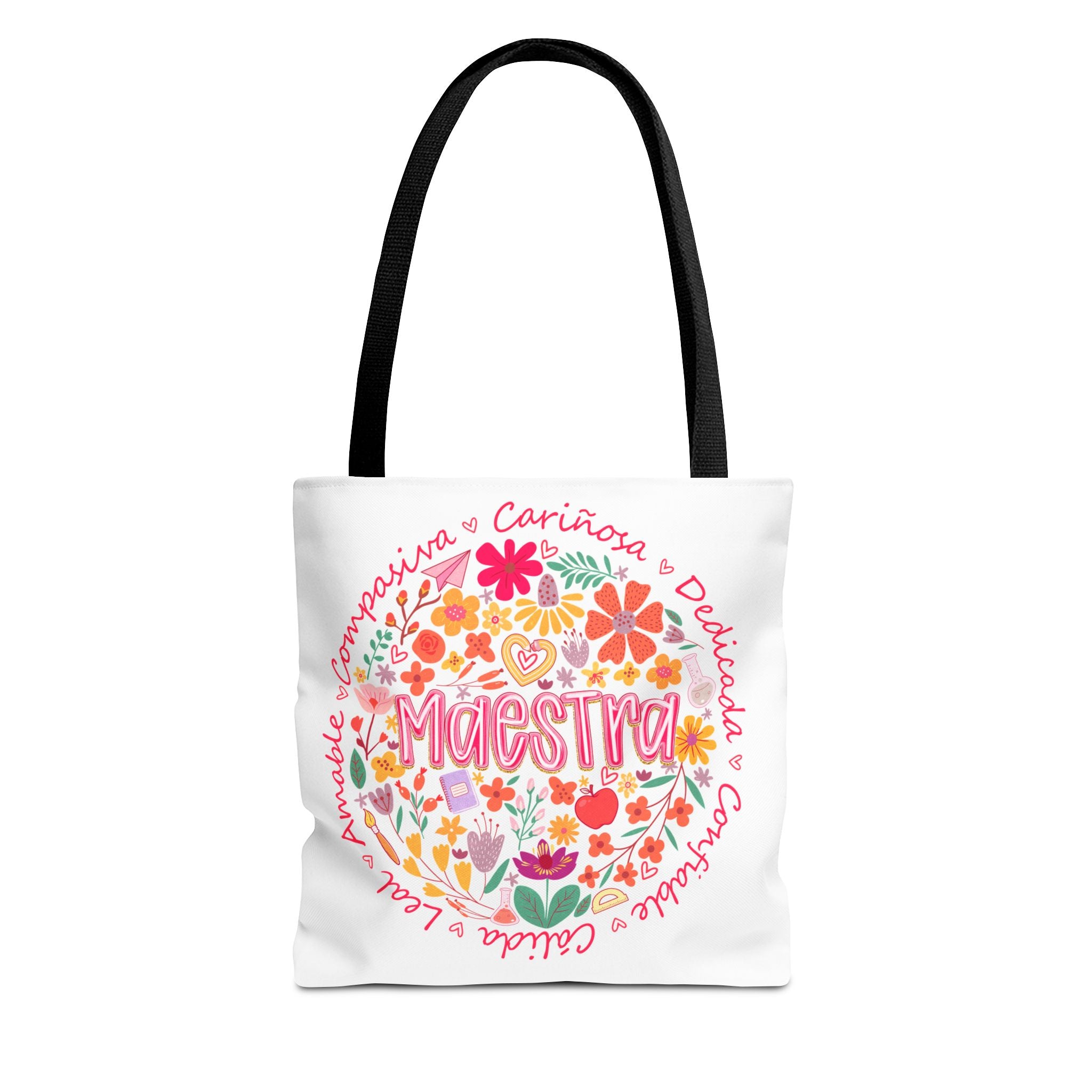 Maestra Floral Tote Bag — Colorful Teacher Appreciation Gift
