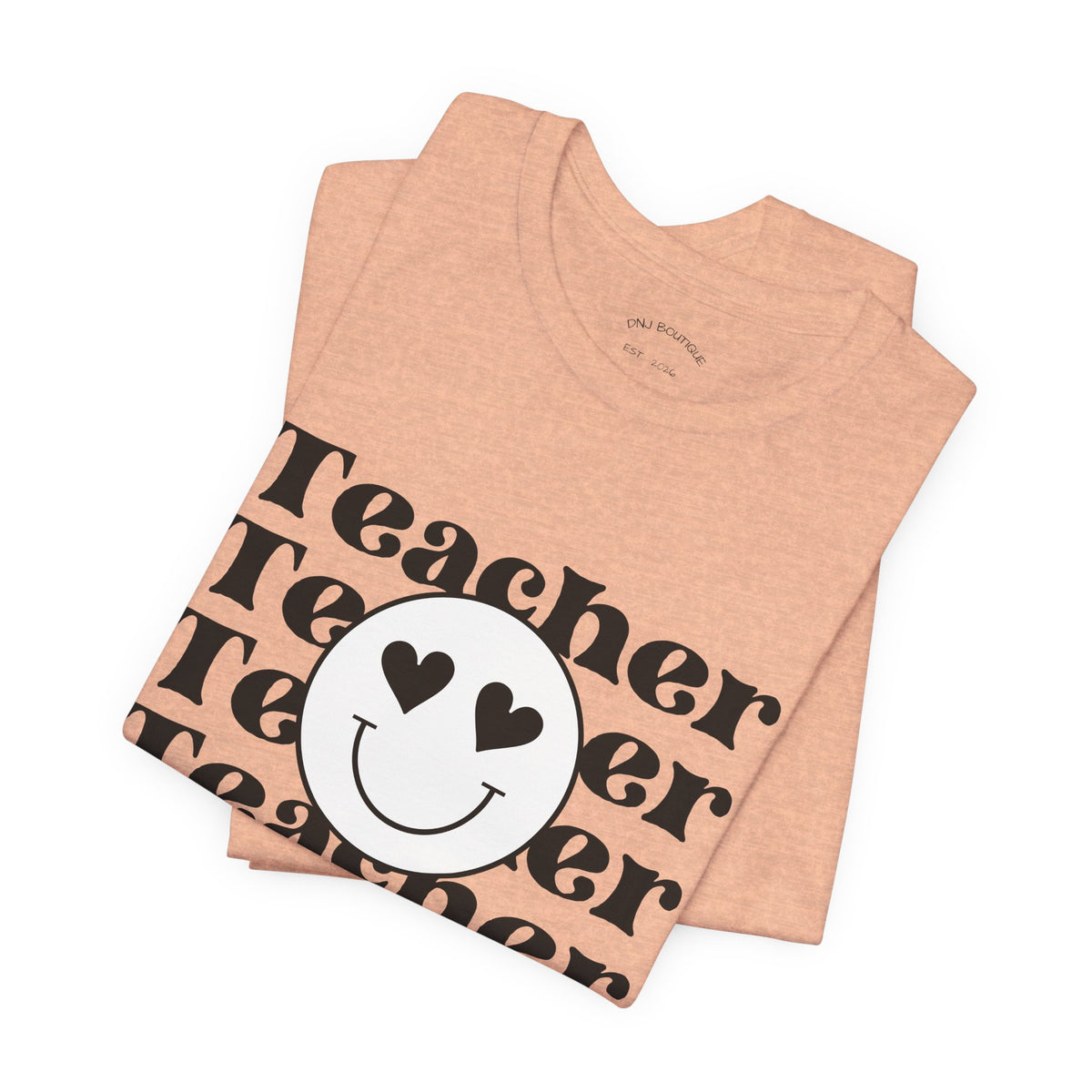 Teacher Smiley Tee – Heart Eyes Teacher Graphic T-Shirt