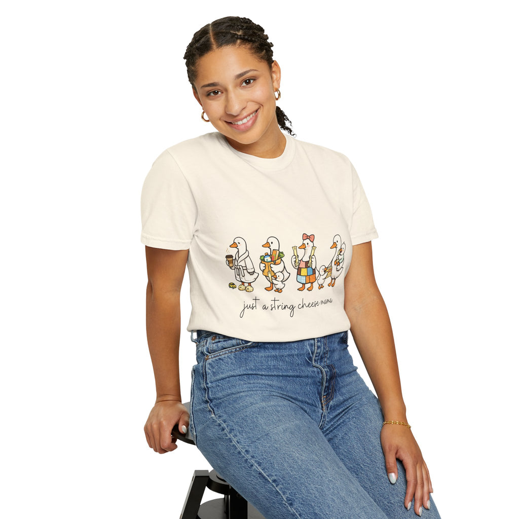 T-Shirt — "Just a Strong Cheese Mama" Cute Duck Family Graphic