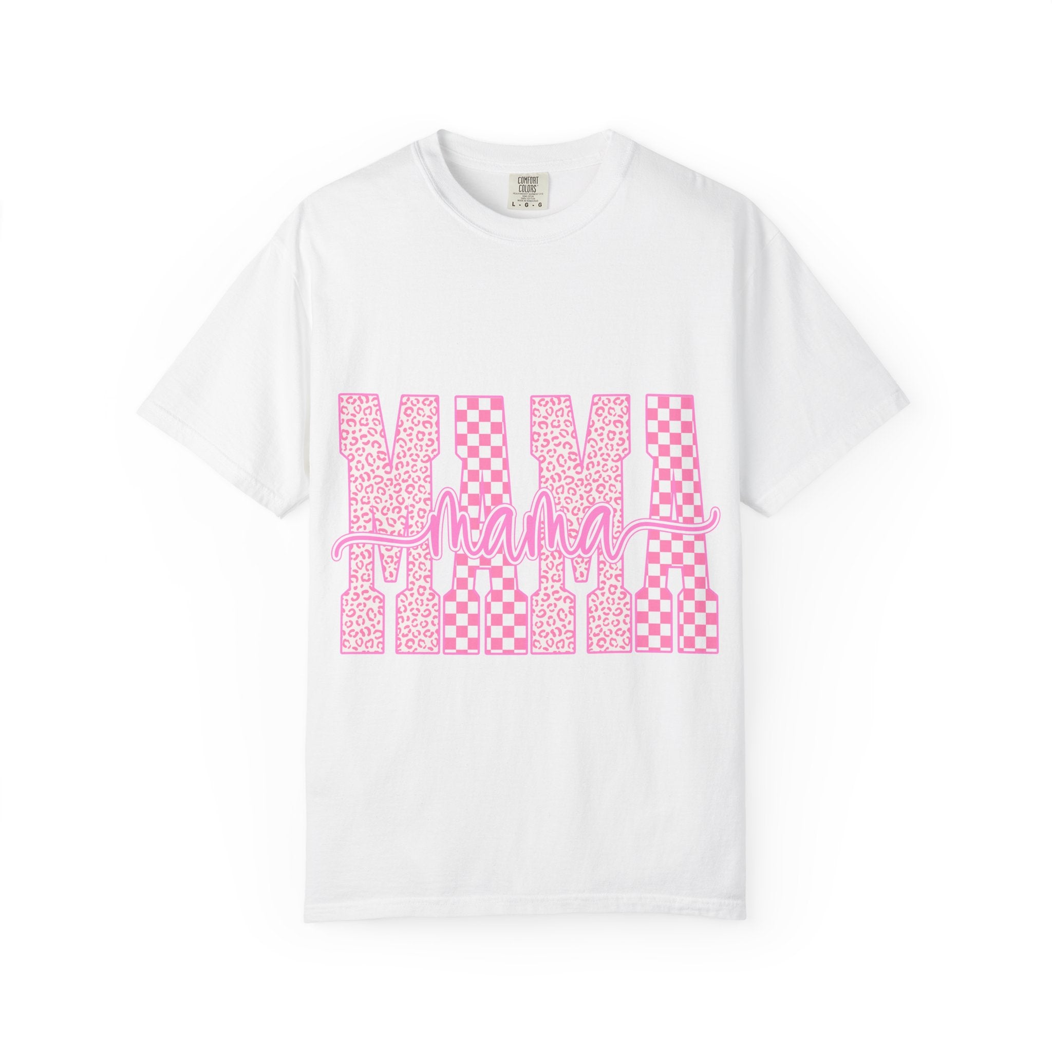 Mama Pink Checkerboard Graphic T-Shirt