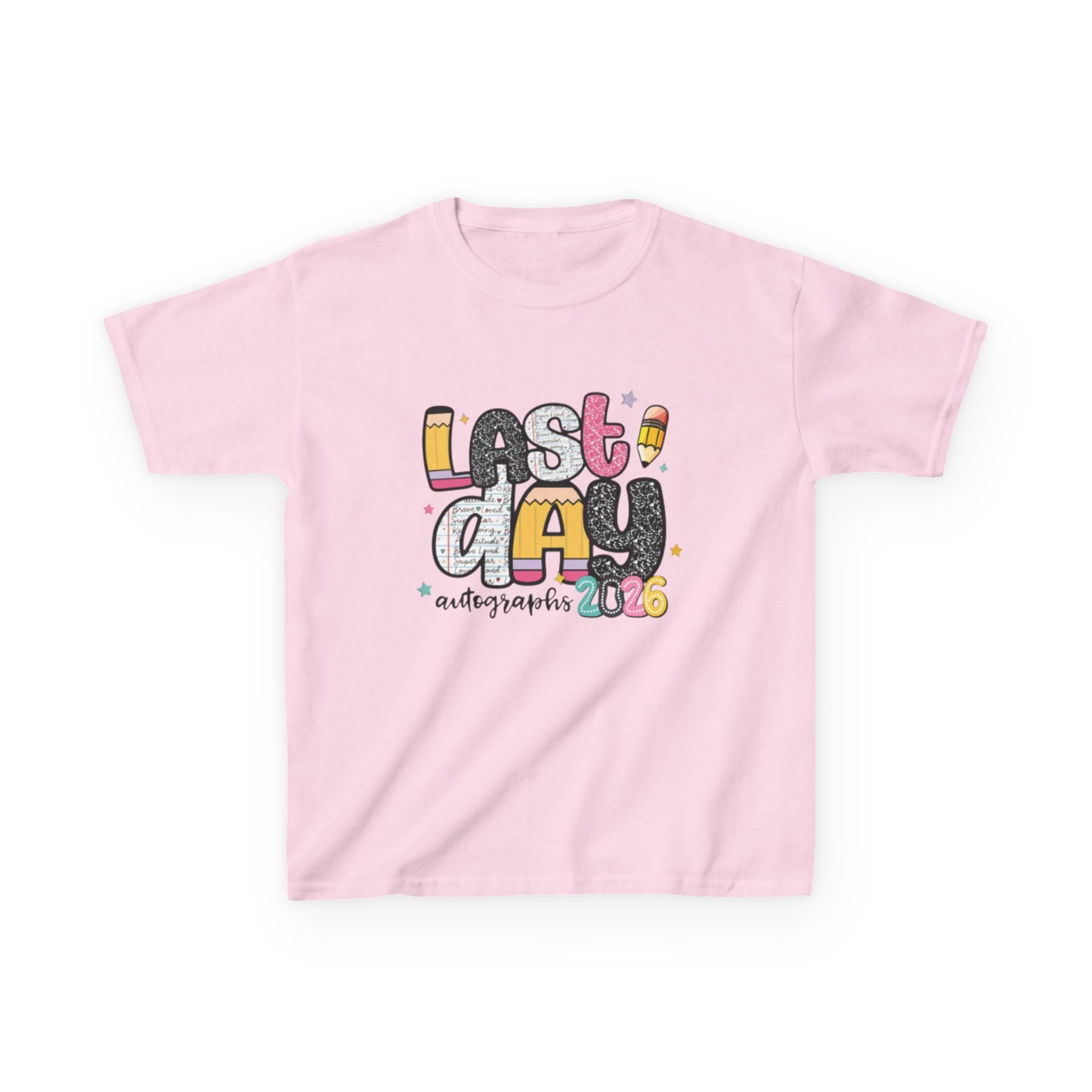 Kids Tee — "Last Day Autographs 2026" Elementary School Memory Shirt