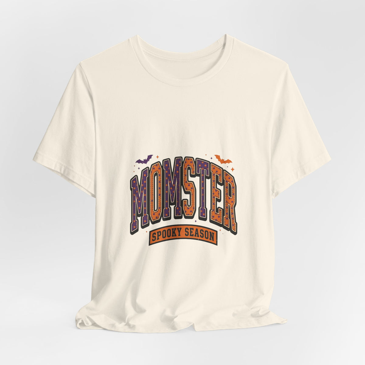 Momster Spooky Season Tee | Halloween Mom tee, bats & distressed collegiate lettering