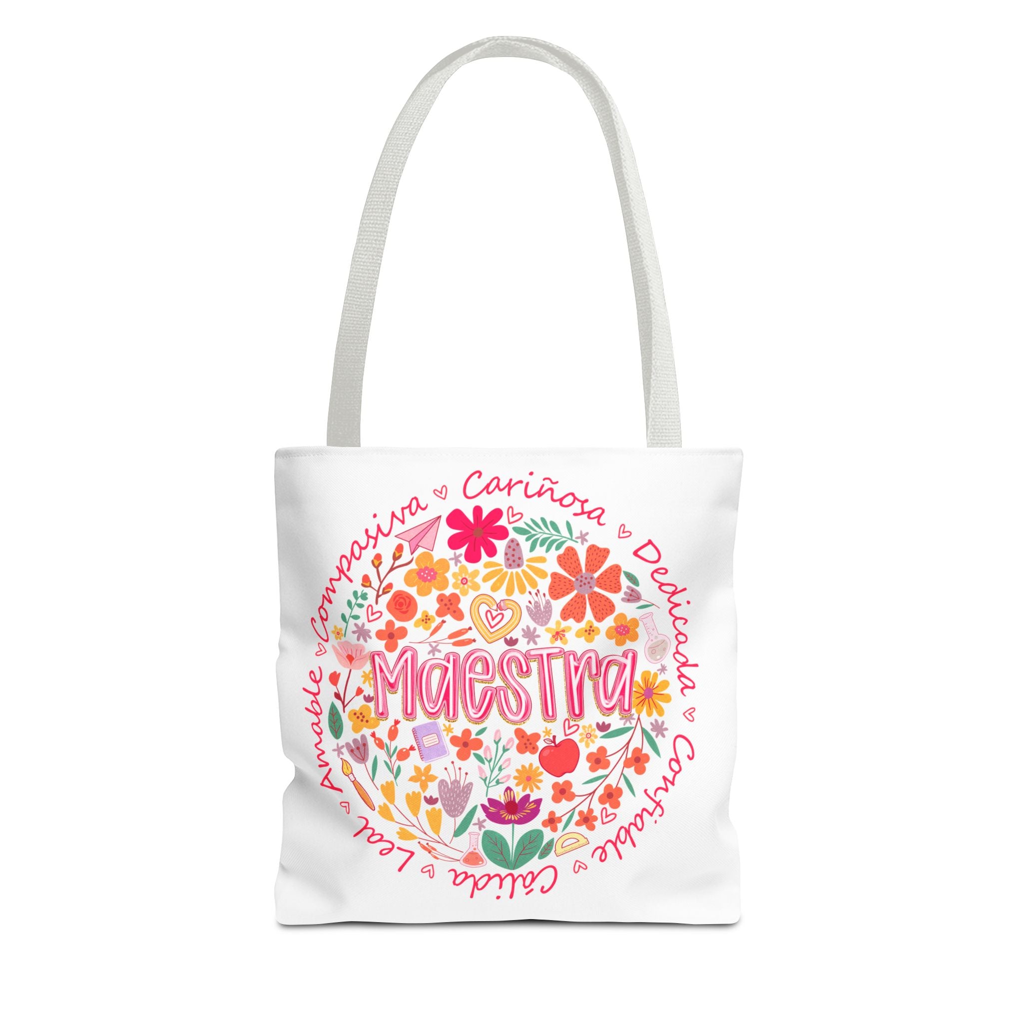 Maestra Floral Tote Bag — Colorful Teacher Appreciation Gift