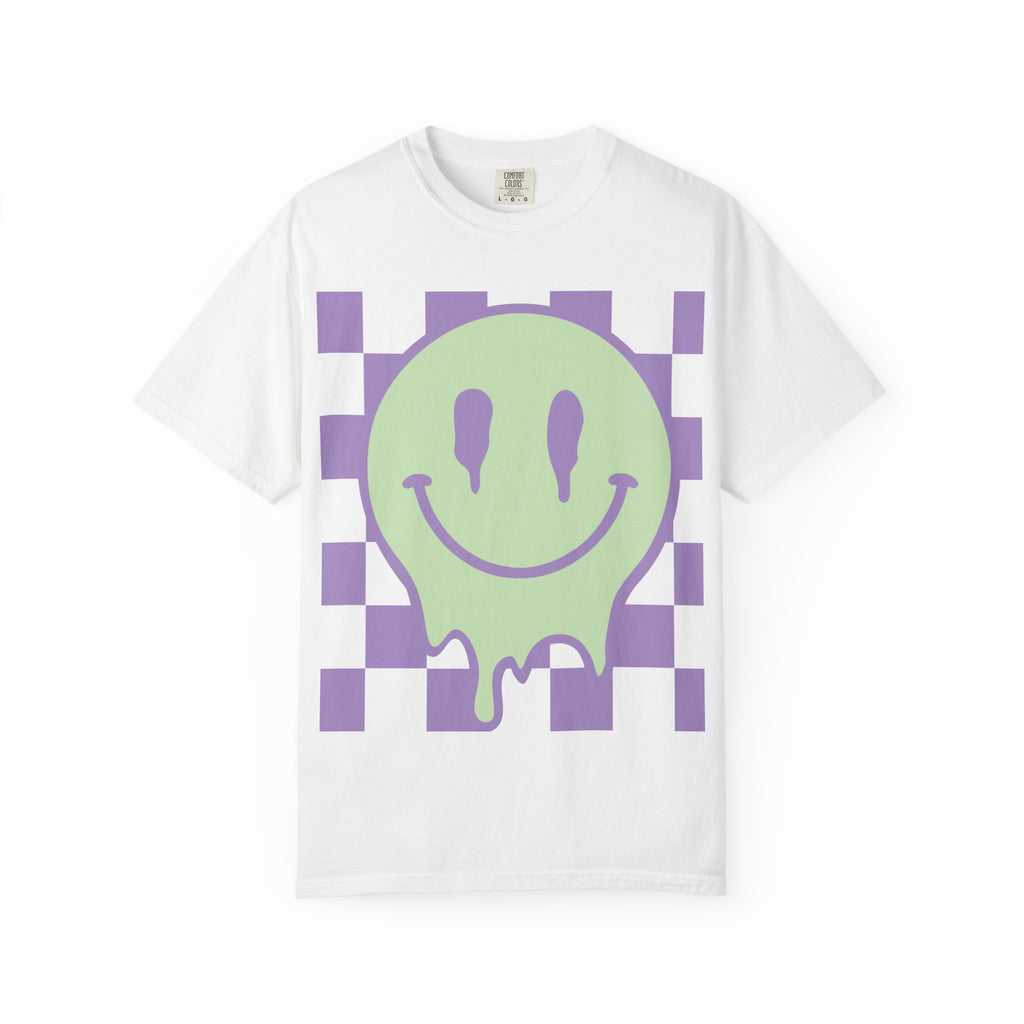 Drip Smiley Checkerboard T-Shirt