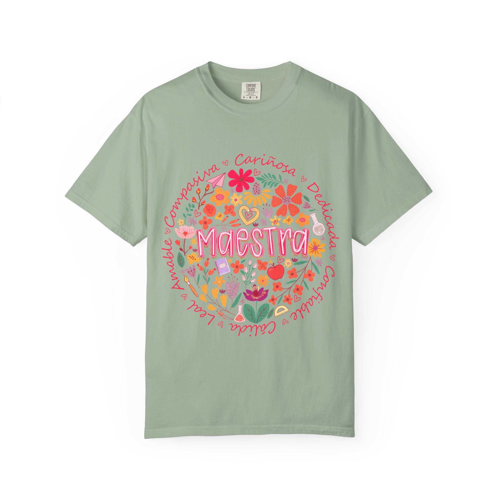 Maestra Floral Teacher T-Shirt – Colorful Spanish 'Maestra' Appreciation Tee