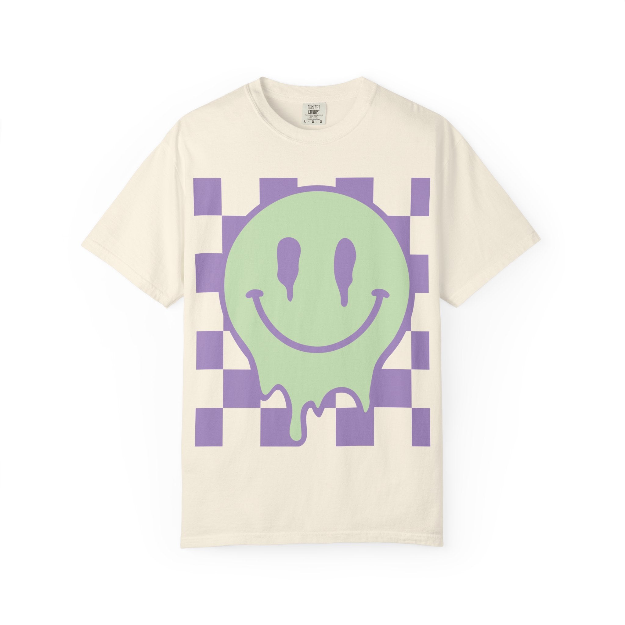 Drip Smiley Checkerboard T-Shirt