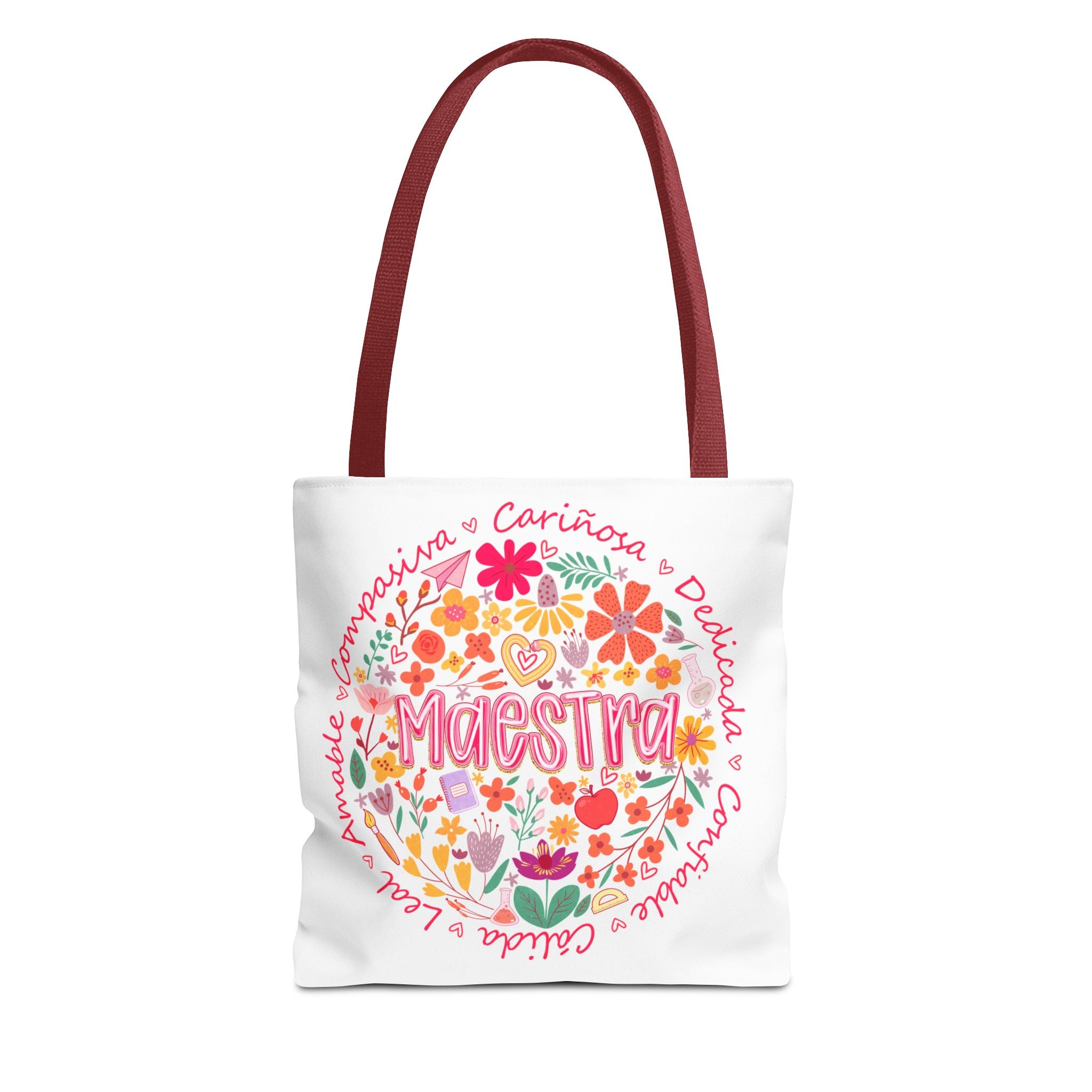 Maestra Floral Tote Bag — Colorful Teacher Appreciation Gift