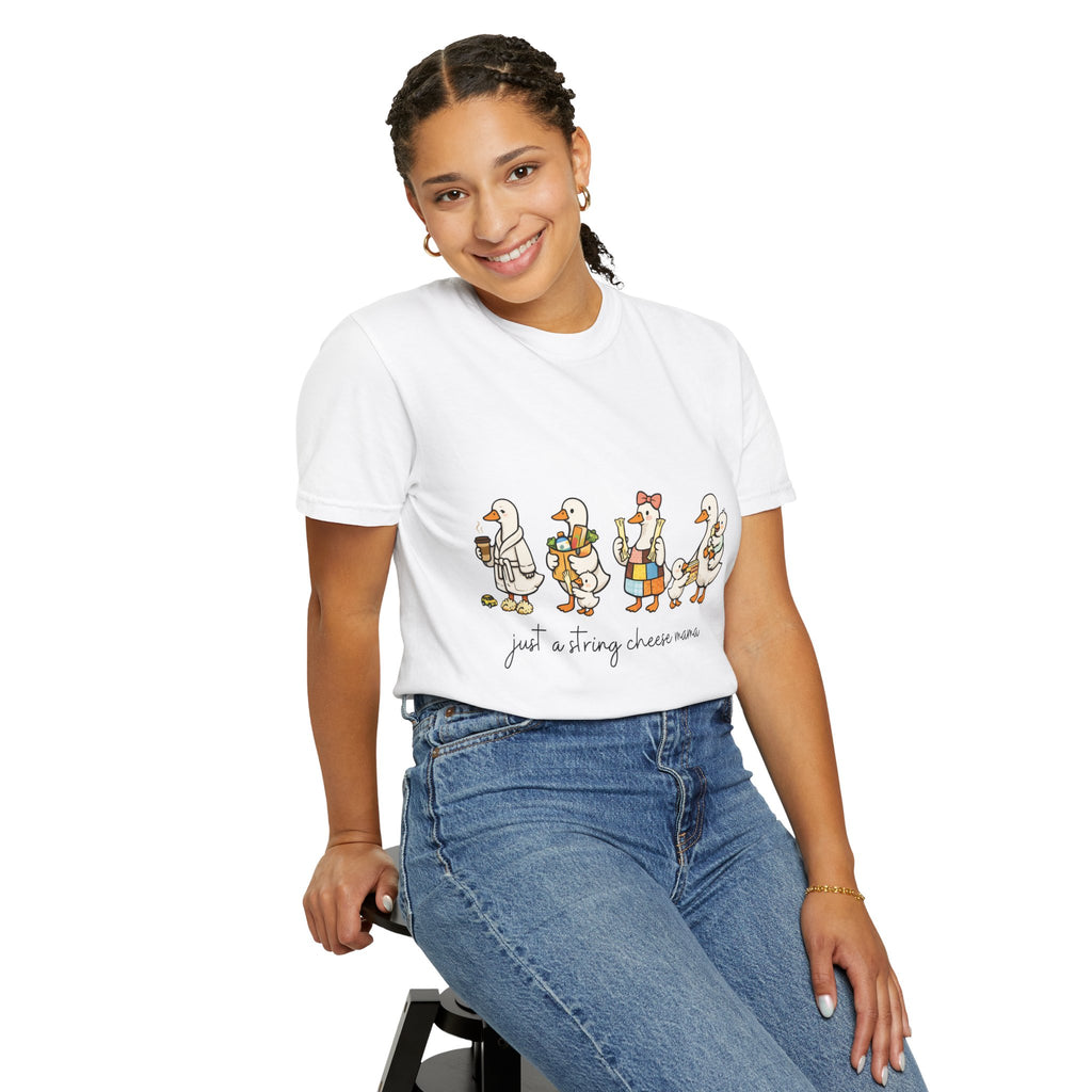 T-Shirt — "Just a Strong Cheese Mama" Cute Duck Family Graphic