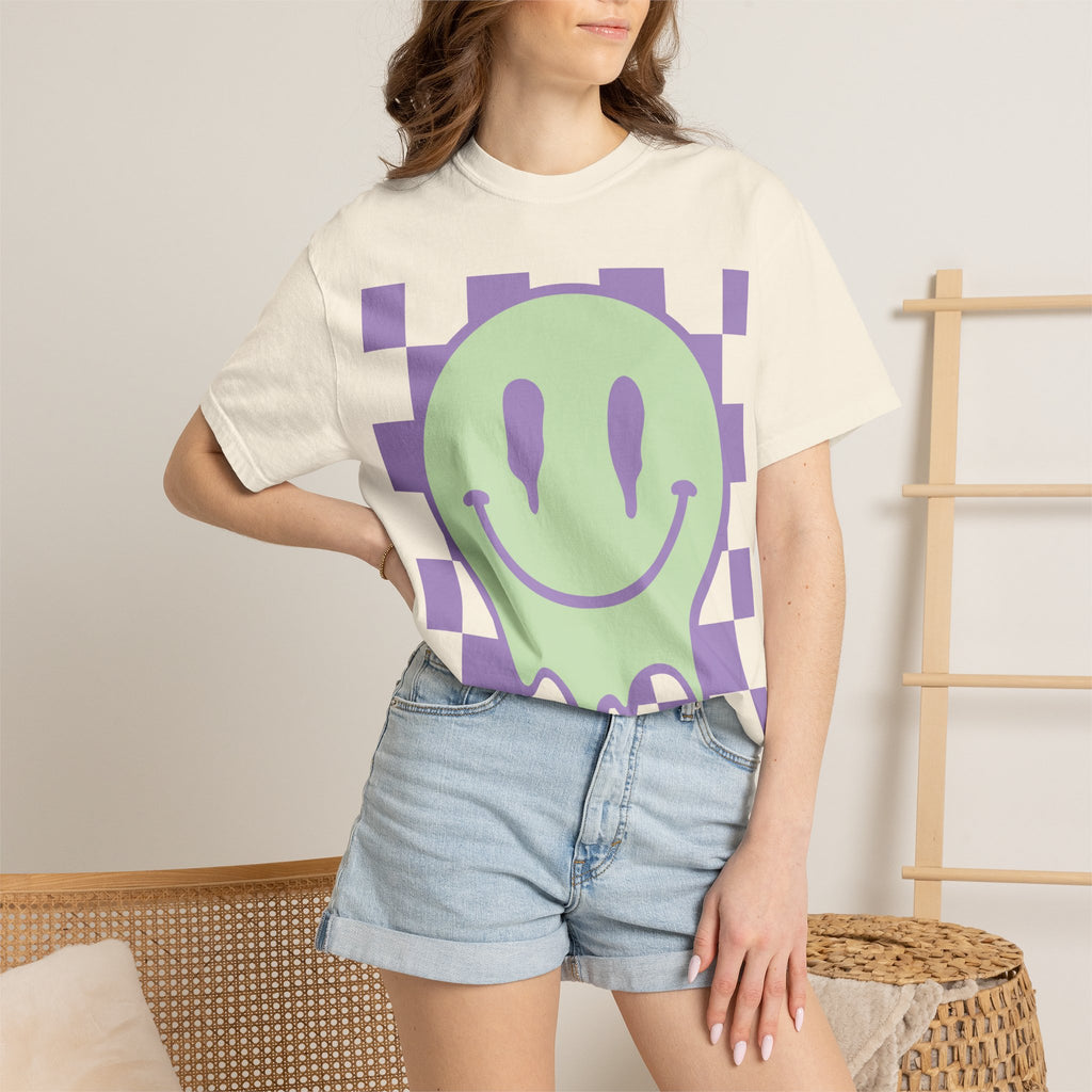 Drip Smiley Checkerboard T-Shirt