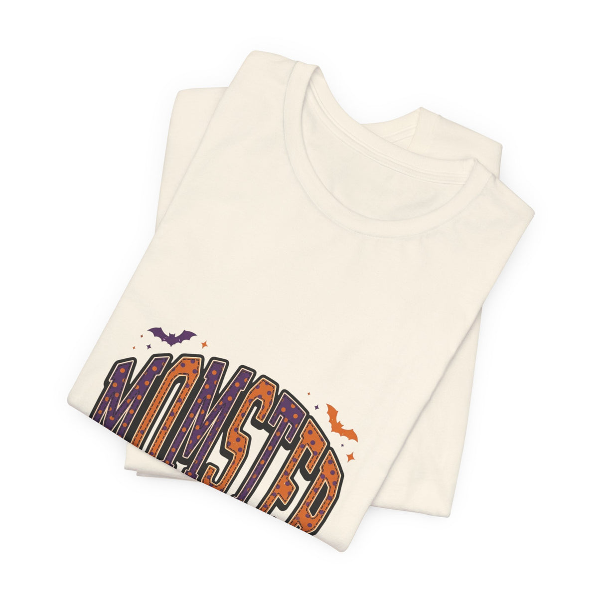 Momster Spooky Season Tee | Halloween Mom tee, bats & distressed collegiate lettering