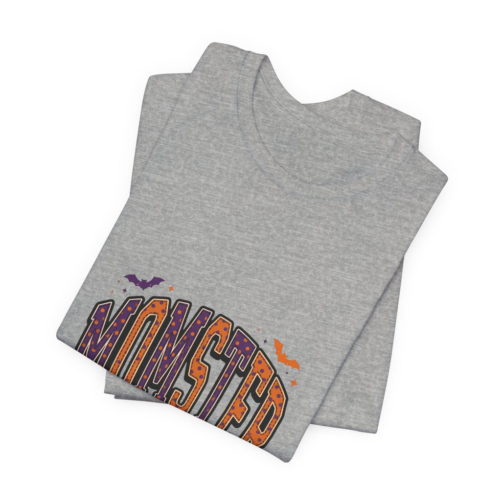 Momster Spooky Season Tee | Halloween Mom tee, bats & distressed collegiate lettering