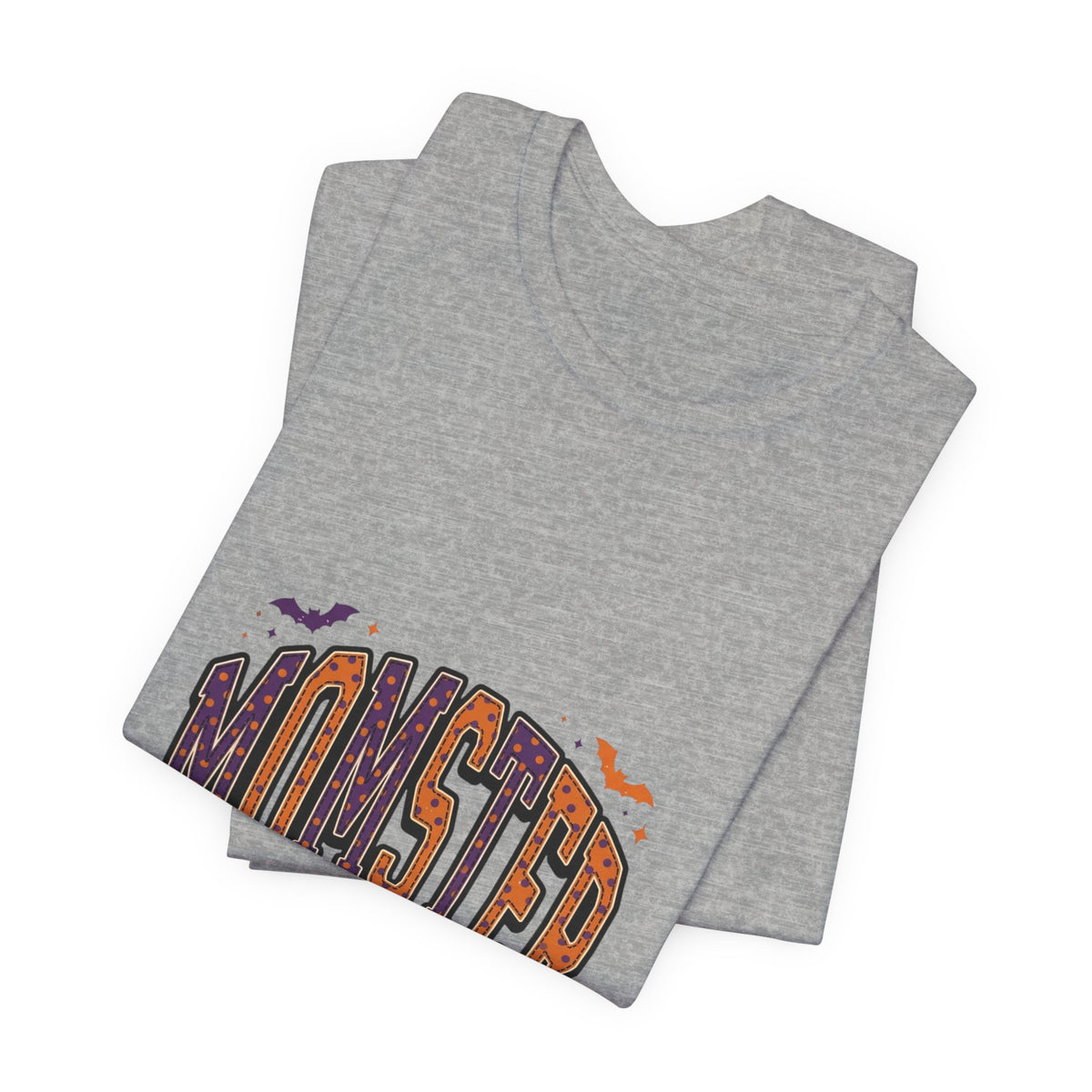 Momster Spooky Season Tee | Halloween Mom tee, bats & distressed collegiate lettering
