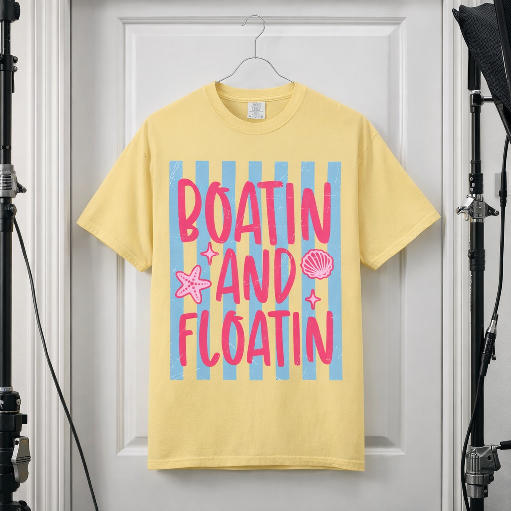 Boatin' and Floatin' T-Shirt — Nautical Beach Graphic Tee
