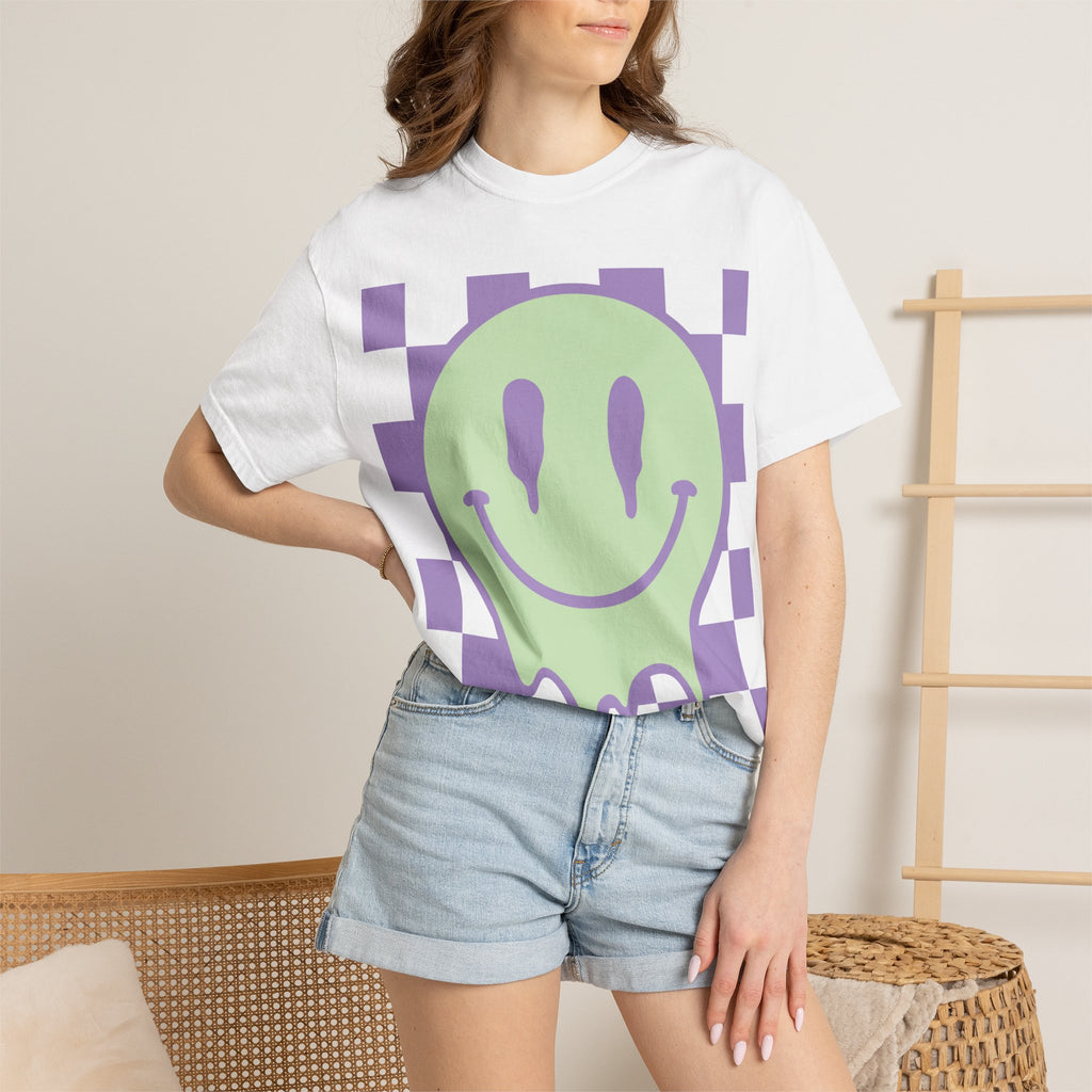 Drip Smiley Checkerboard T-Shirt
