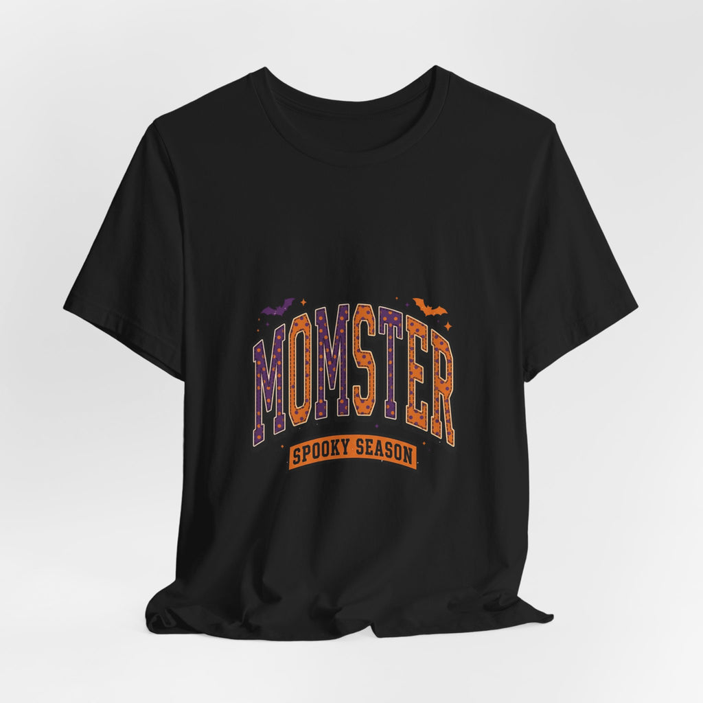 Momster Spooky Season Tee | Halloween Mom tee, bats & distressed collegiate lettering