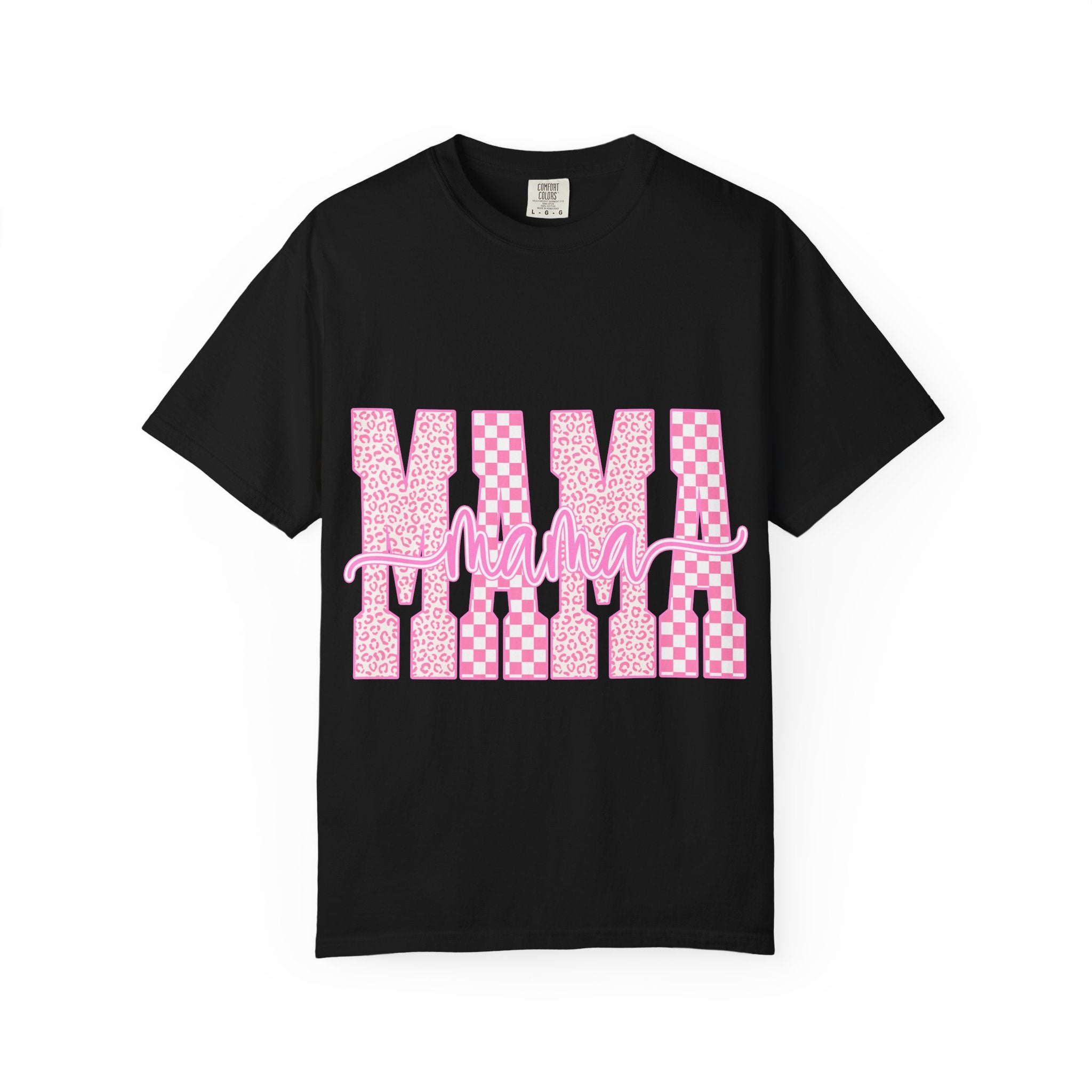 Mama Pink Checkerboard Graphic T-Shirt