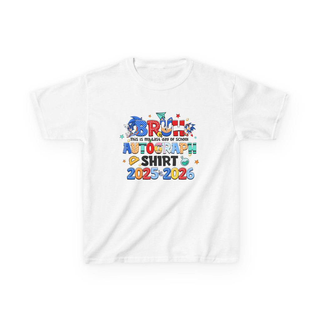 Kids Tee — Bright 'Autograph Shirt 2025-2026' Back-to-School Keepsake