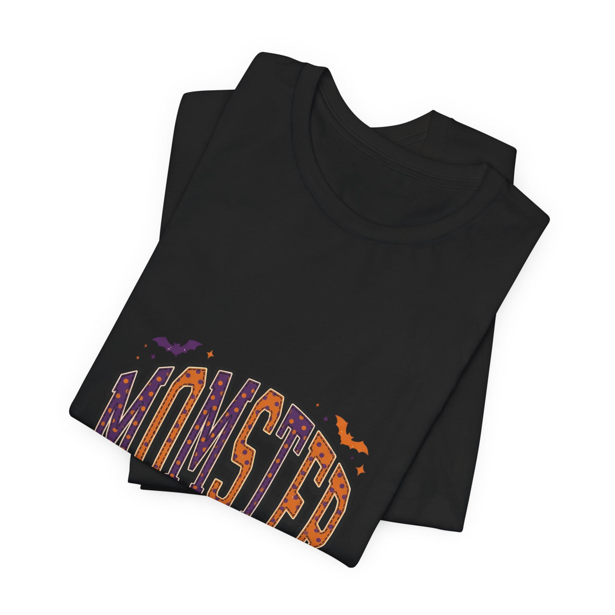 Momster Spooky Season Tee | Halloween Mom tee, bats & distressed collegiate lettering