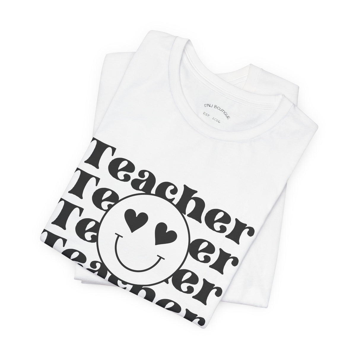 Teacher Smiley Tee – Heart Eyes Teacher Graphic T-Shirt