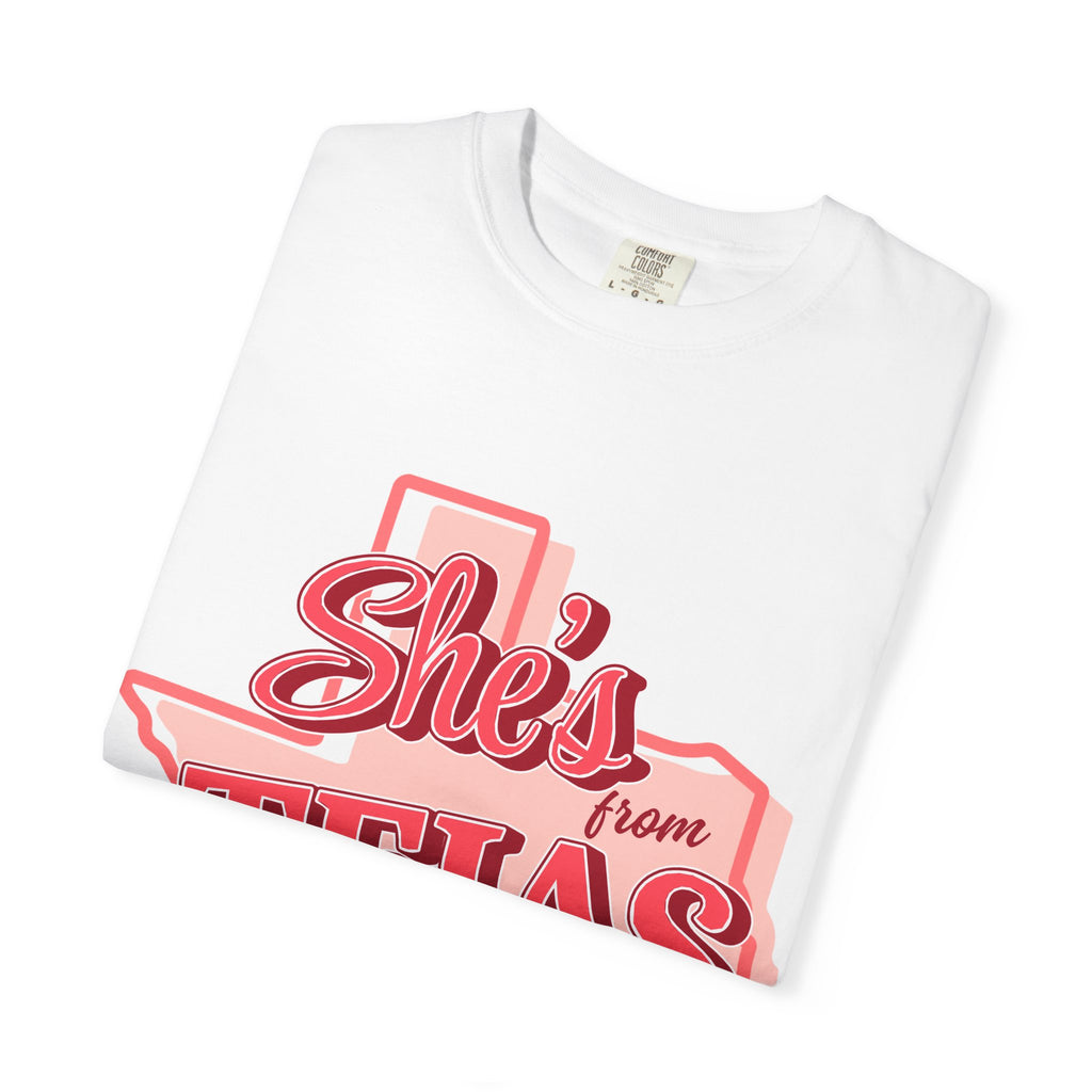She's From Texas T-Shirt — Retro Pink State Pride Tee
