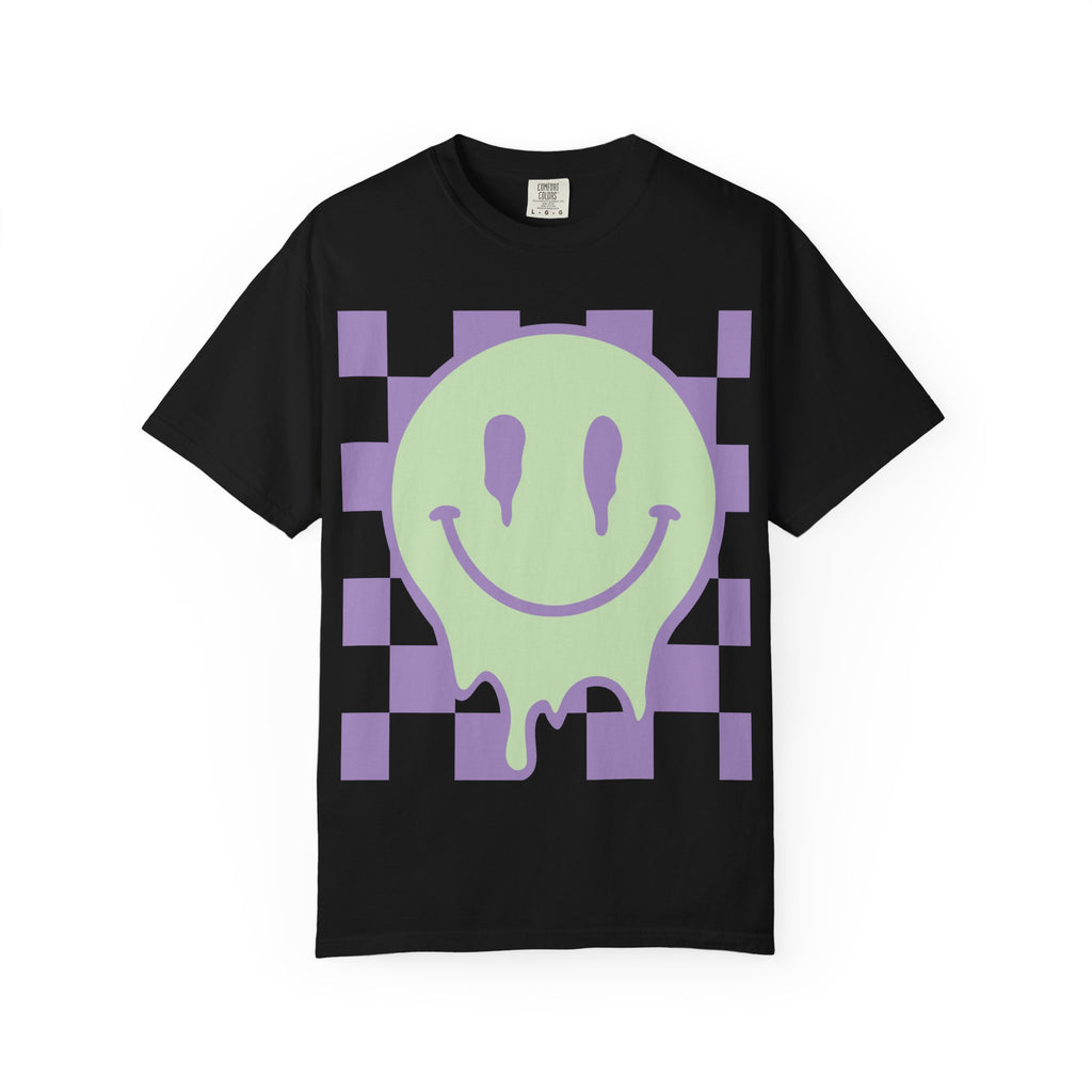 Drip Smiley Checkerboard T-Shirt