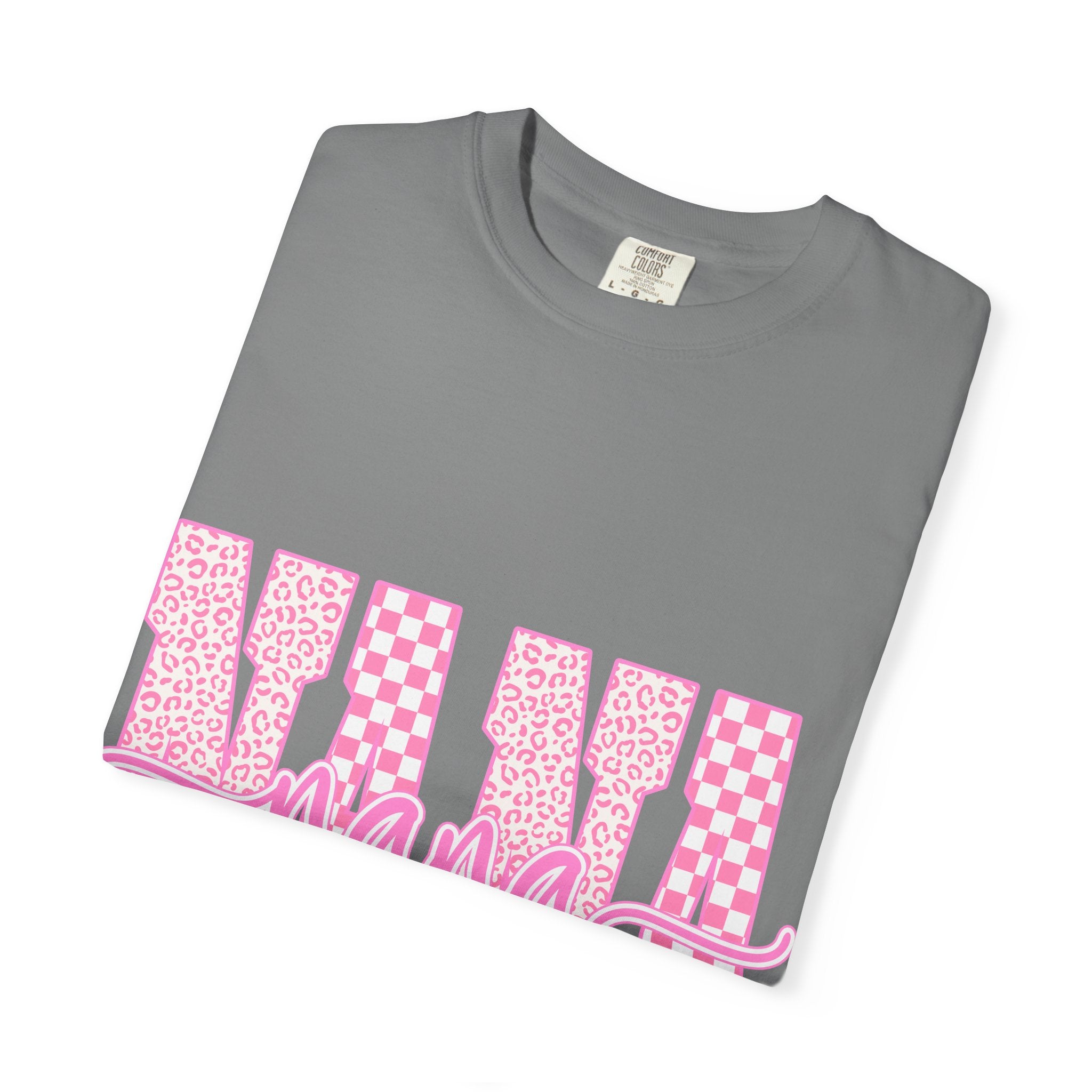 Nana Pink Pattern Graphic T-Shirt — Checker & Leopard Grandma Gift