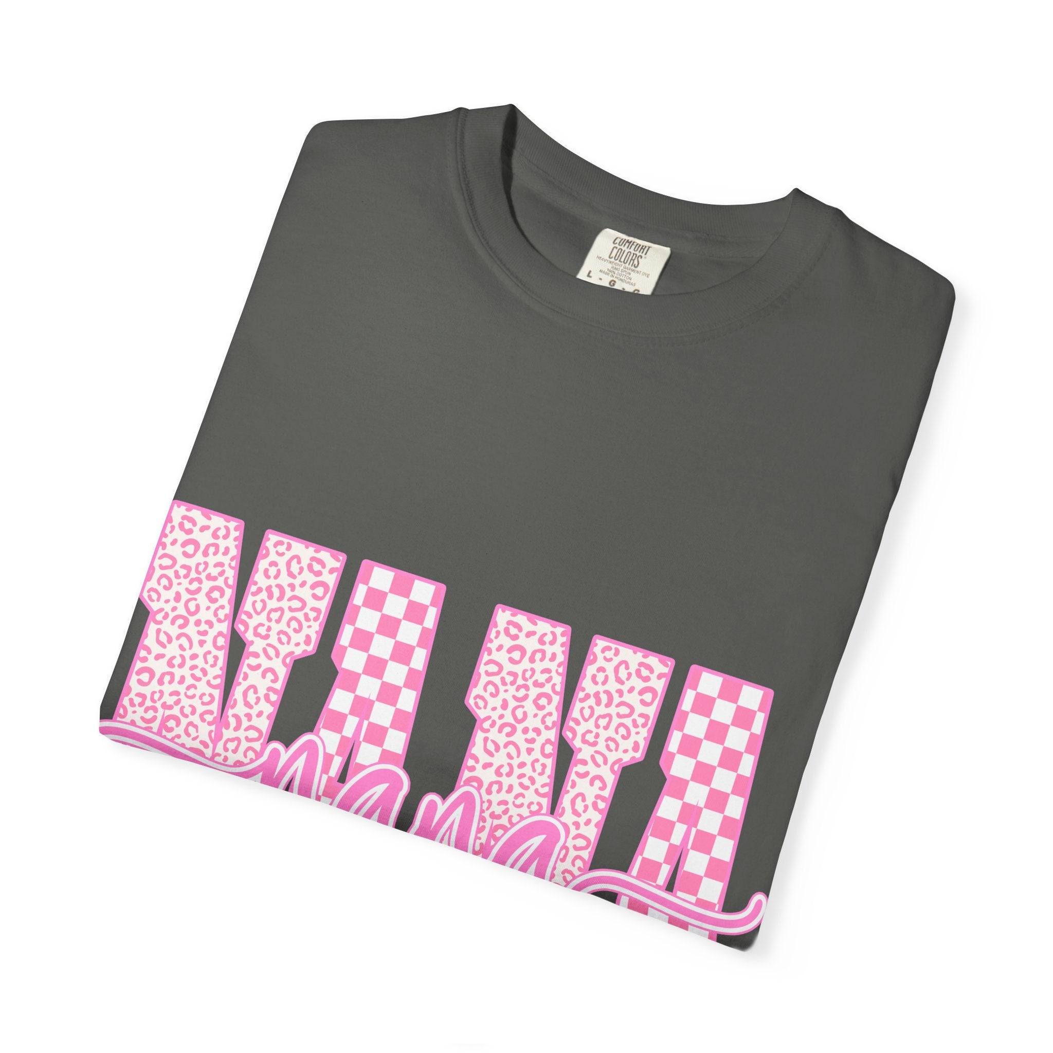 Nana Pink Pattern Graphic T-Shirt — Checker & Leopard Grandma Gift