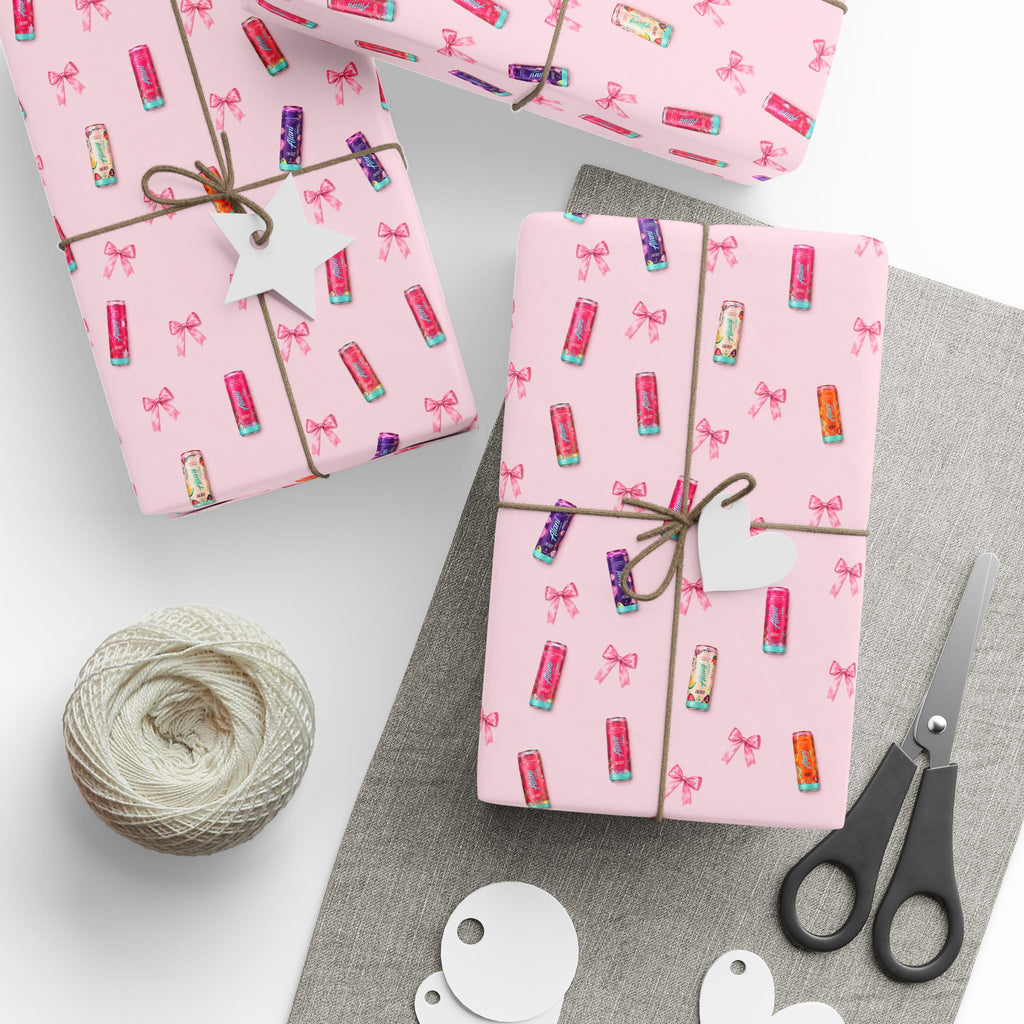 Alani Energy Drink & Bows Wrapping Paper —  Pattern Gift Wrap for  Birthday & Drink Lovers