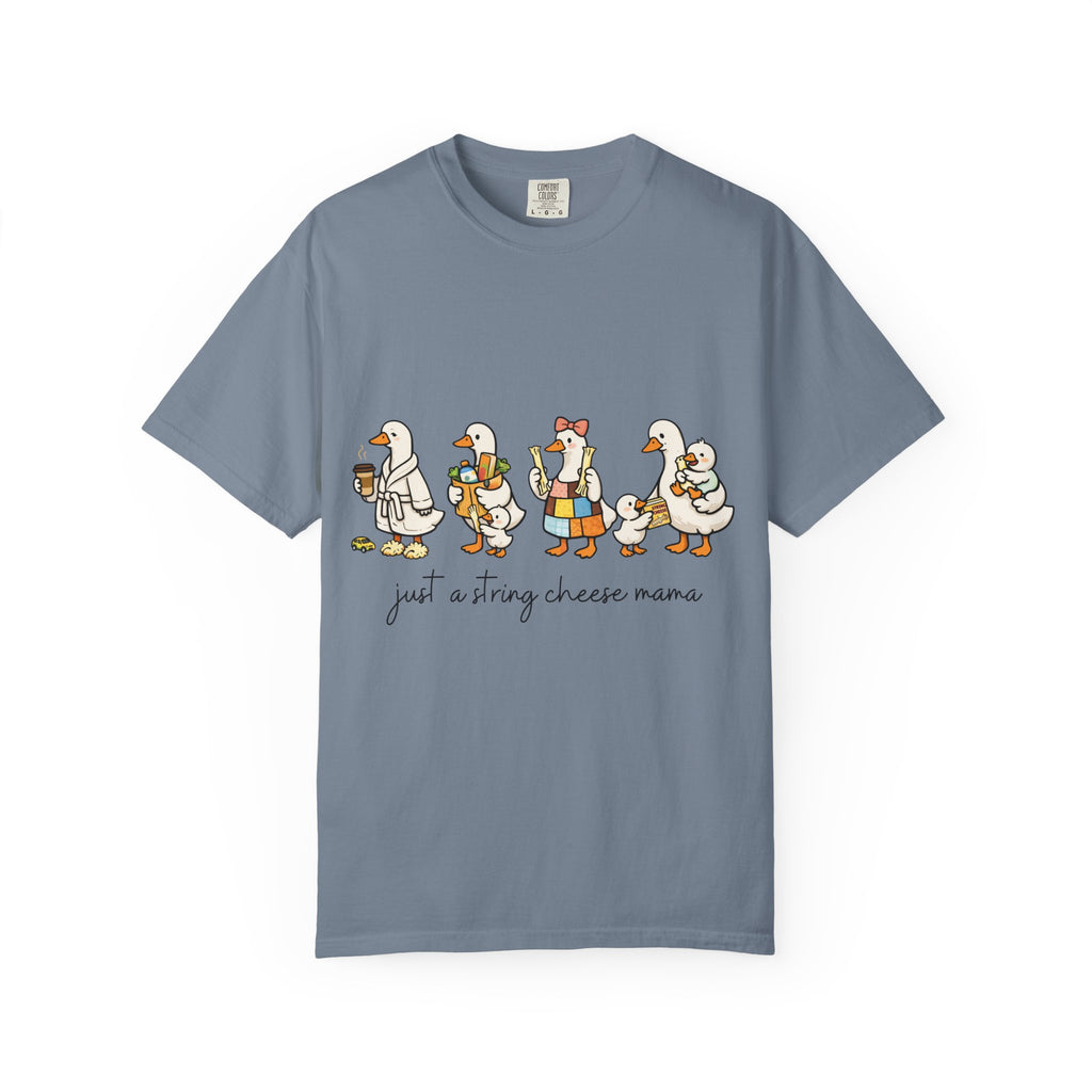 T-Shirt — "Just a Strong Cheese Mama" Cute Duck Family Graphic