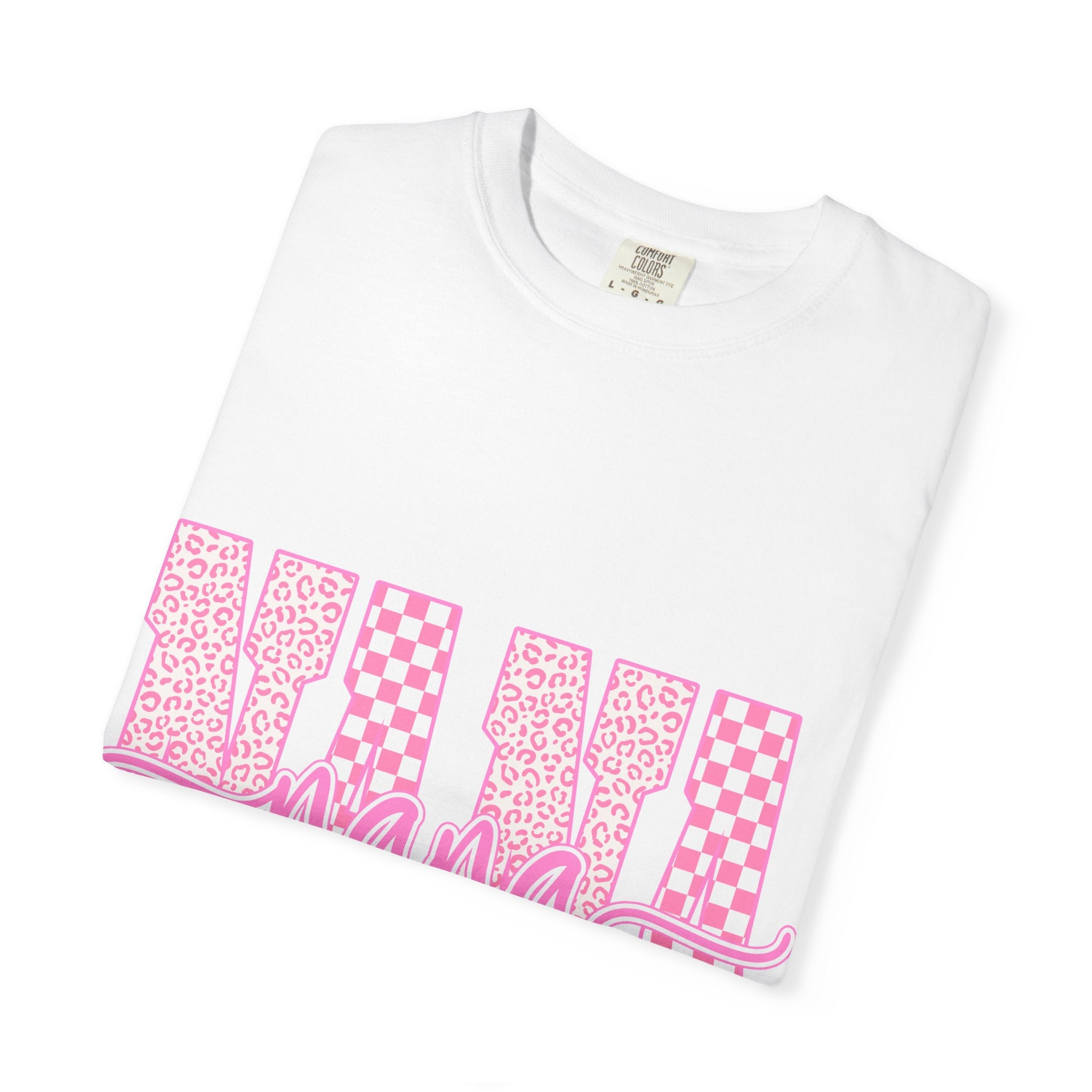 Nana Pink Pattern Graphic T-Shirt — Checker & Leopard Grandma Gift
